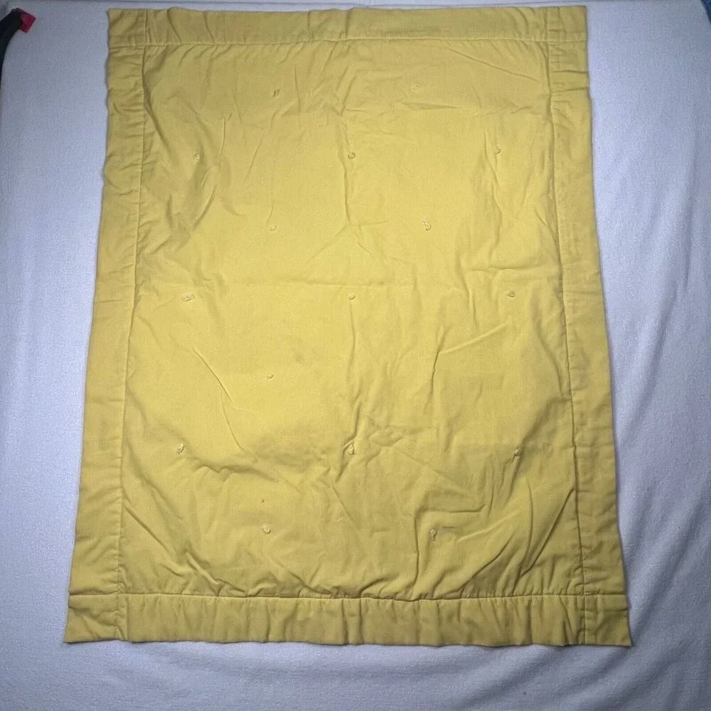 Vintage Handmade Quilt Hand Painted Animals Elephant Tiger Bunny Squirrel Yellow